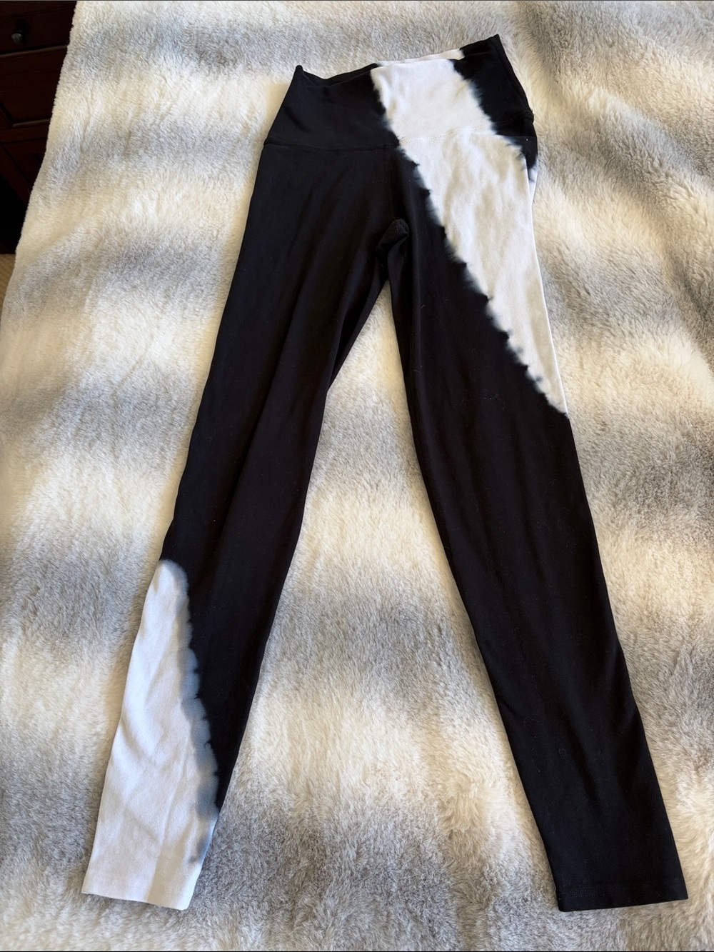 Electric & Rose Black and White Tie-Dye Leggings and sports bra